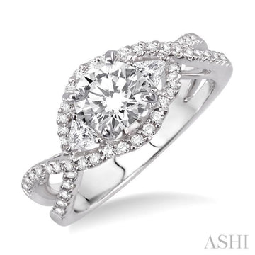 1/2 Ctw Diamond Semi-Mount Engagement Ring in 14K White Gold